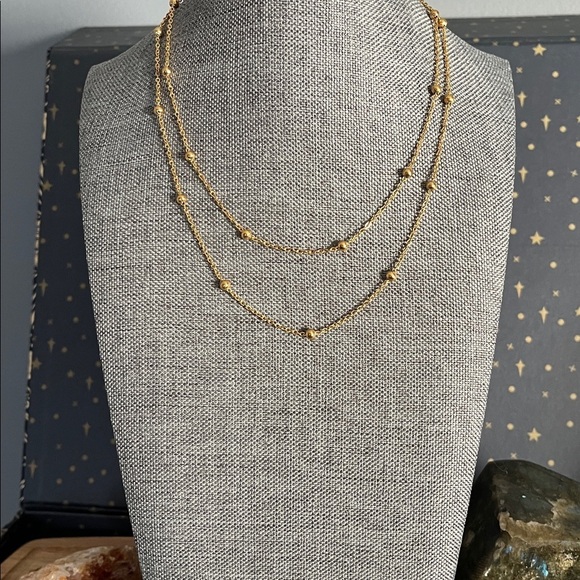 Jewelry - 18k Gold Plated Layered Beaded Necklace
